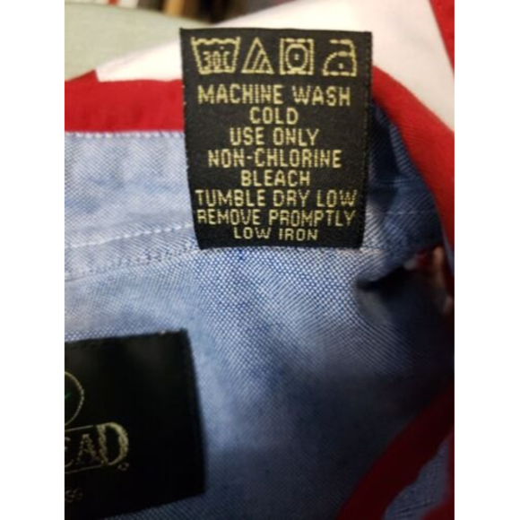 Redhead button flag Shirt Stars Stripes L America Patriotic USA Red White Blue - Picture 10 of 10